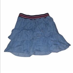 Peek Ruffle Chambray Denim Skirt